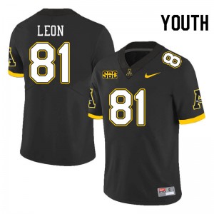 Youth Jose Leon Black Appalachian State Mountaineers #81 Jersey 669815-591