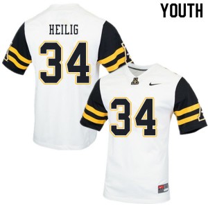 Youth Jourdan Heilig White Appalachian State Mountaineers #34 Jersey 419282-465