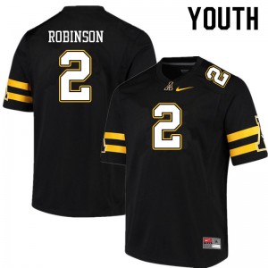 Youth Kaedin Robinson Black Appalachian State University #2 Jersey 574995-434