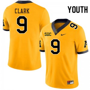 Youth Markus Clark Gold Appalachian State Mountaineers #9 Jersey 264551-393