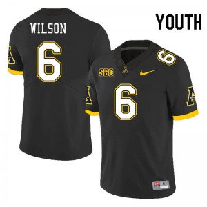 Youth Matthew Wilson Black Appalachian State Mountaineers #6 Jersey 807173-844
