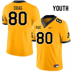 Youth Max Drag Gold Appalachian State Mountaineers #80 Jersey 271319-808