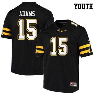 Youth Mock Adams Black Appalachian State University #15 Jersey 480061-912