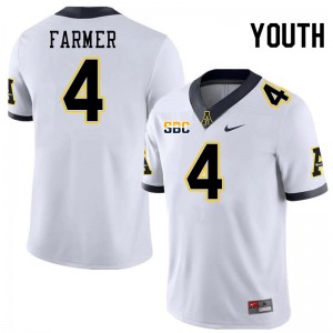 Youth Myles Farmer White Appalachian State University #4 Jersey 886236-574