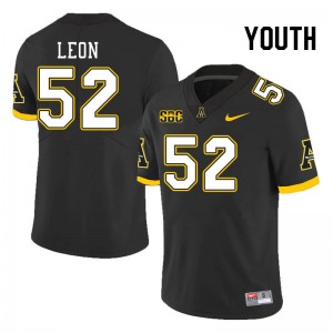 Youth Orlando Leon Black Appalachian State Mountaineers #52 Jersey 619355-705