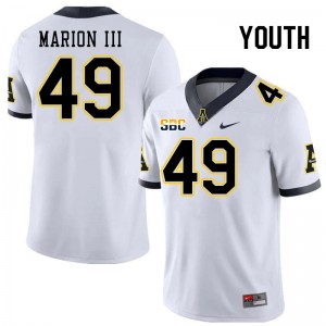 Youth Randy Marion III White Appalachian State University #49 Jersey 865828-699