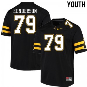 Youth Sammy Henderson Black Appalachian State #79 Jersey 161677-881