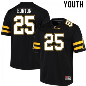 Youth Sean Horton Black Appalachian State Mountaineers #25 Jersey 257197-114