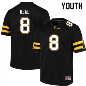 Youth Stu Head Black Appalachian State Mountaineers #8 Jersey 923207-948