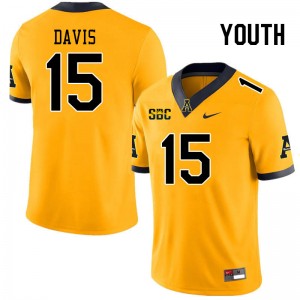 Youth Thomas Davis Gold Appalachian State #15 Jersey 615411-865
