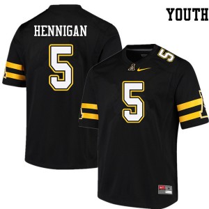 Youth Thomas Hennigan Black Appalachian State Mountaineers #5 Jersey 265912-529