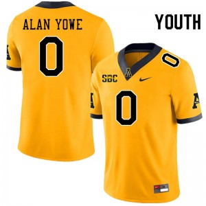 Youth Trenton Alan Yowe Gold Appalachian State #0 Jersey 196724-470