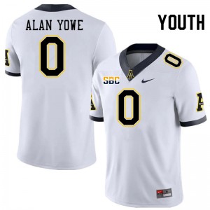 Youth Trenton Alan Yowe White Appalachian State Mountaineers #0 Jersey 629917-401