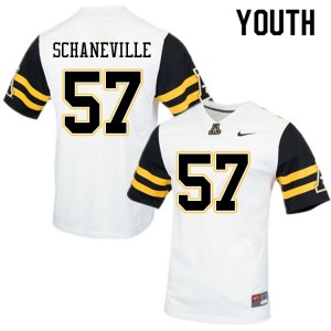 Youth Trey Schaneville White Appalachian State Mountaineers #57 Jersey 353319-504