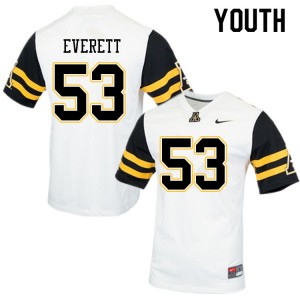 Youth Troy Everett White Appalachian State Mountaineers #53 Jersey 926798-769