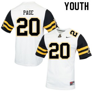 Youth Tyler Page White Appalachian State University #20 Jersey 332255-341