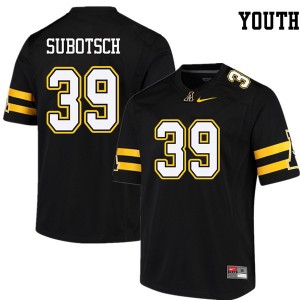 Youth Xavier Subotsch Black Appalachian State #39 Jersey 407674-645