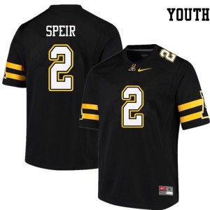 Youth Zeb Speir Black Appalachian State Mountaineers #2 Jersey 383312-569