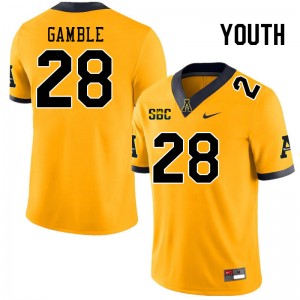 Youth Zyeir Gamble Gold Appalachian State #28 Jersey 862968-254